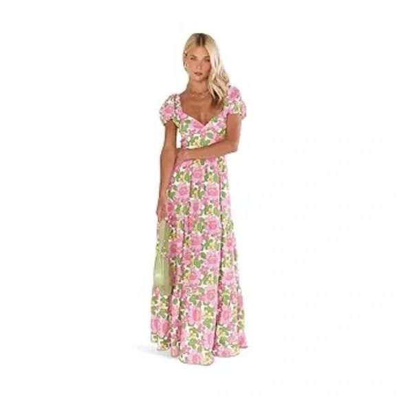 New Show Me Your Mumu Cathy Maxi Dress Fresh Floral Small - Picture 1 of 3